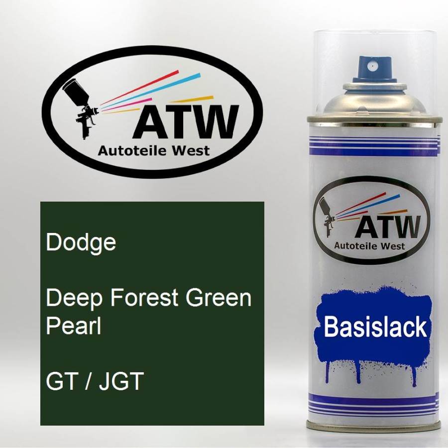 Dodge, Deep Forest Green Pearl, GT / JGT: 400ml Sprühdose, von ATW Autoteile West.